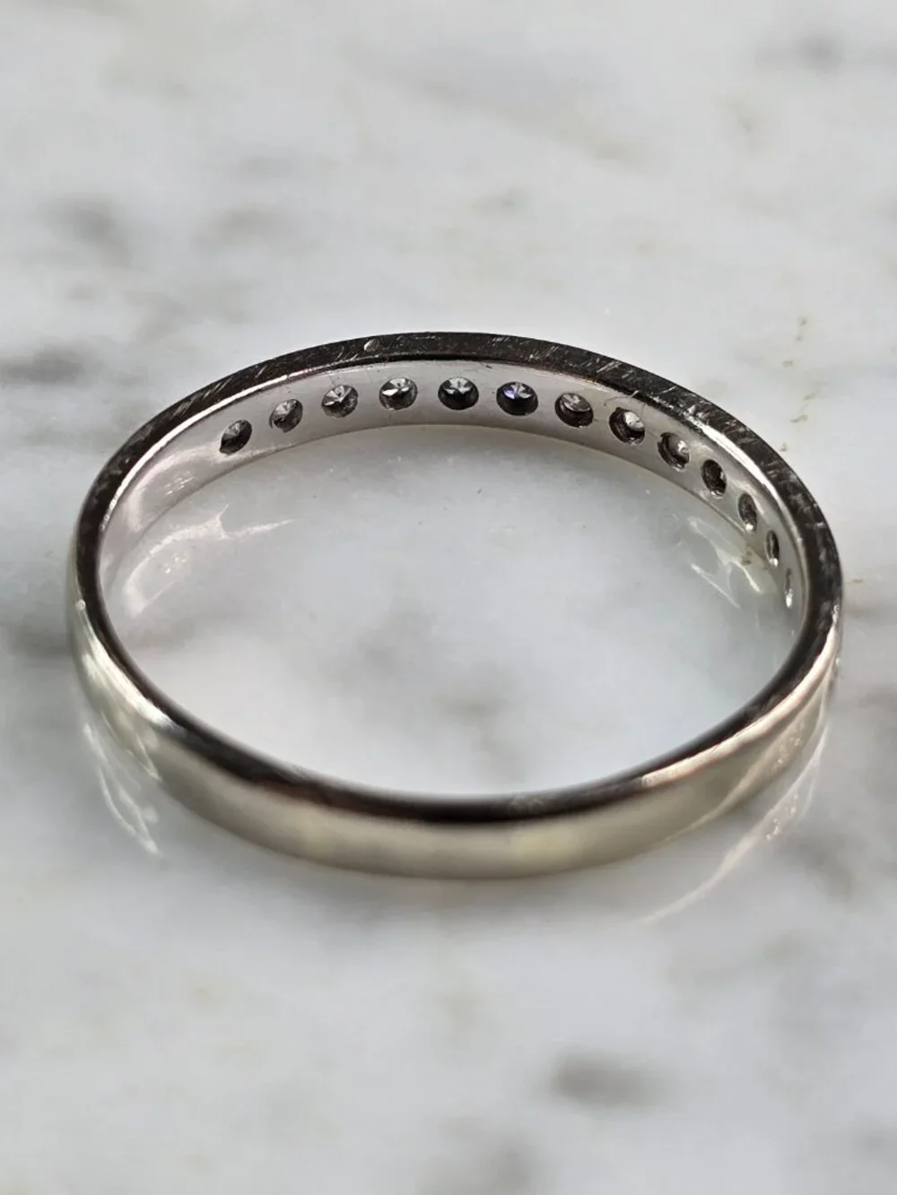 Womens Vintage Estate 10K White Gold Diamond Ring 2.5g #E5189